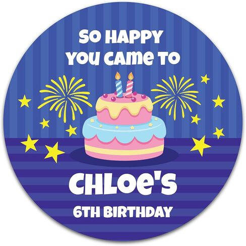 Custom Birthday Stickers with Name & Age – Round Personalized Paper Labels for Kids Birthday Party Favors, Goodie Bags, Treat Bags & Decorations – 50 to 1000 Stickers (Teddy & Balloons) in Saudi Arabia