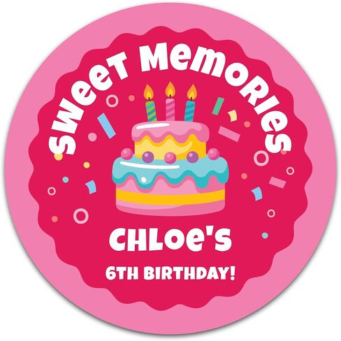 Custom Birthday Stickers with Name & Age – Round Personalized Paper Labels for Kids Birthday Party Favors, Goodie Bags, Treat Bags & Decorations – 50 to 1000 Stickers (Teddy & Balloons) in Saudi Arabia