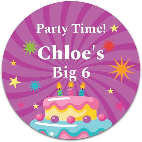 Custom Birthday Stickers with Name & Age – Round Personalized Paper Labels for Kids Birthday Party Favors, Goodie Bags, Treat Bags & Decorations – 50 to 1000 Stickers (Teddy & Balloons) in Saudi Arabia
