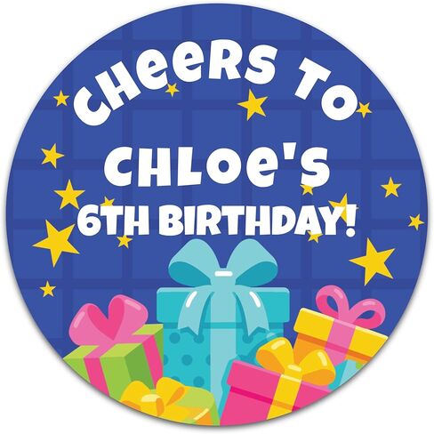 Custom Birthday Stickers with Name & Age – Round Personalized Paper Labels for Kids Birthday Party Favors, Goodie Bags, Treat Bags & Decorations – 50 to 1000 Stickers (Teddy & Balloons) in Saudi Arabia
