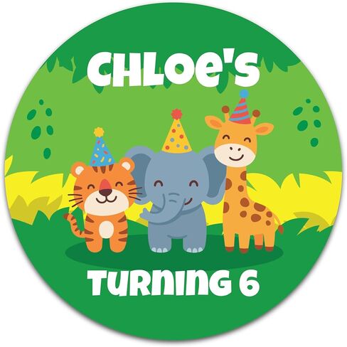 Custom Birthday Stickers with Name & Age – Round Personalized Paper Labels for Kids Birthday Party Favors, Goodie Bags, Treat Bags & Decorations – 50 to 1000 Stickers (Teddy & Balloons) in Saudi Arabia