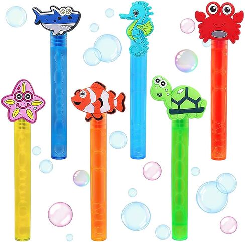 Ocean Theme Party Favors,24Pcs Under the Sea Bubble Wands for Kids,Cute Bubble Wand for Birthday Party Supplies, Pinata Stuffers for Kids Goodie Bag fillers Gifts Classroom Prizes in Saudi Arabia