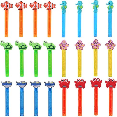 Ocean Theme Party Favors,24Pcs Under the Sea Bubble Wands for Kids,Cute Bubble Wand for Birthday Party Supplies, Pinata Stuffers for Kids Goodie Bag fillers Gifts Classroom Prizes in Saudi Arabia