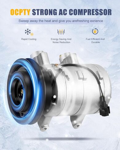 OCPTY AC Compressor for Nissan Frontier 2.4L 2000-2004 for Nissan Xterra L4 2.4L for 1998-2001 2002 2003 2004 926003S511 6511607 926008B400 68455 in Kuwait