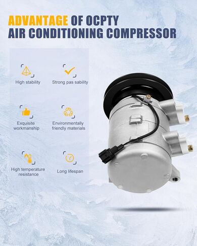 OCPTY AC Compressor for Nissan Frontier 2.4L 2000-2004 for Nissan Xterra L4 2.4L for 1998-2001 2002 2003 2004 926003S511 6511607 926008B400 68455 in Kuwait