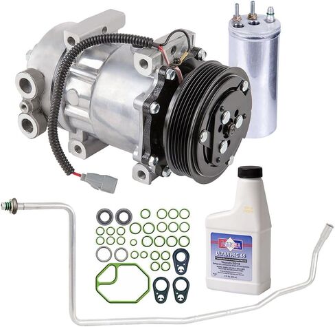 AC Compressor & A/C Kit For 2001 Jeep Cherokee XJ - Includes Drier, Expansion Valve, PAG Oil & O-Ring Seals - BuyAutoParts 60-82080RK New in Kuwait