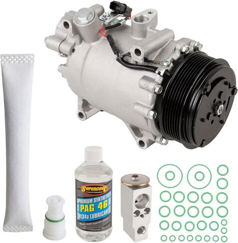 AC Compressor & A/C Kit For Acura TSX 2.4L 4-Cyl 2009 2010 2011 2012 2013 2014 - Includes Drier, Expansion, Oil & Seals - BuyAutoParts 60-82210RK New in Kuwait