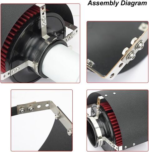 Universal Car Air Filter Cover Heat Shield, Car Air Filter Cover Stainless Steel Heat Shield, for 2.5-4 Inch Cone or Cylinder Filter (Big) in Kuwait