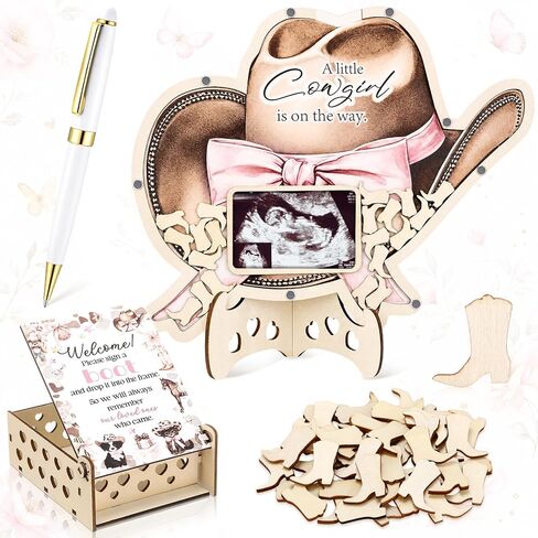 Chunful 64 Pcs Goose Baby Shower Guest Book Alternative a Silly Goose Will Be on the Loose Christmas Decorations for Boys Girls, Wooden Frame Guest Book with Stand, Pen, Box Baby Keepsake for Wedding in Kuwait
