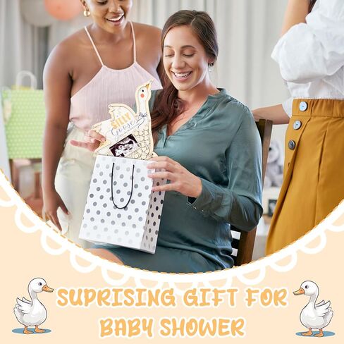 Chunful 64 Pcs Goose Baby Shower Guest Book Alternative a Silly Goose Will Be on the Loose Christmas Decorations for Boys Girls, Wooden Frame Guest Book with Stand, Pen, Box Baby Keepsake for Wedding in Kuwait