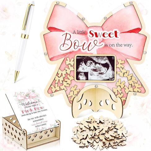 Chunful 64 Pcs Goose Baby Shower Guest Book Alternative a Silly Goose Will Be on the Loose Christmas Decorations for Boys Girls, Wooden Frame Guest Book with Stand, Pen, Box Baby Keepsake for Wedding in Kuwait
