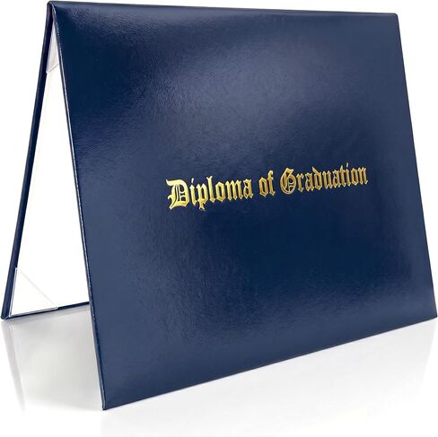 Diploma Holder 8.5 x 11 Blue - Faux Leather Diploma Cover Folder Book - Graduation Certificate Case - Protective Professional Document High School Diploma Certificate 8.5" x 11" in Saudi Arabia