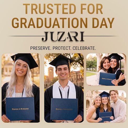 Diploma Holder 8.5 x 11 Blue - Faux Leather Diploma Cover Folder Book - Graduation Certificate Case - Protective Professional Document High School Diploma Certificate 8.5" x 11" in Saudi Arabia