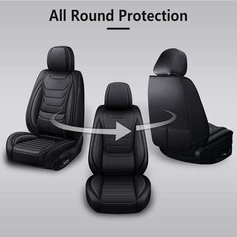 Car Seat Covers for Honda Accord 2003-2025, Premium Nappa Leather Seat Cover Full Set,Waterproof & Anti-Slip Front Rear Seat Protectors(Standard Full Set/Black) in Saudi Arabia