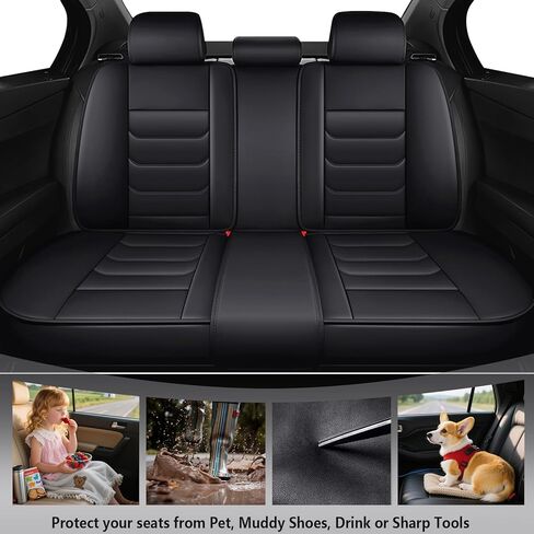 Car Seat Covers for Honda Accord 2003-2025, Premium Nappa Leather Seat Cover Full Set,Waterproof & Anti-Slip Front Rear Seat Protectors(Standard Full Set/Black) in Saudi Arabia