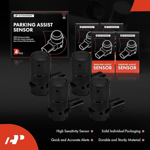 A-Premium 4-PC Rear Reverse Backup Parking Assist Sensor Compatible with Saab Models - 9-5 2006 2007 2008 2009 in Kuwait