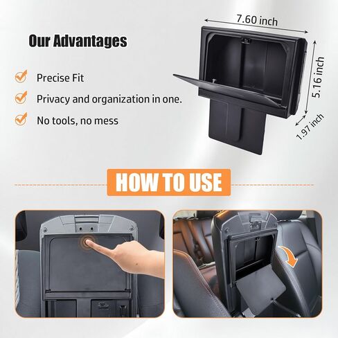 TACORBO Hidden Storage Box Compatible with Toyota 4Runner Accessories 2010-2020 2021 2022 2023 2024, One-Touch Center Console Organizer in Kuwait