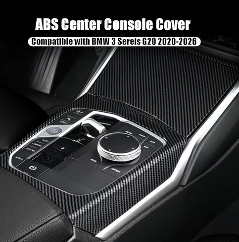 Center Console Gear Shift Panel Cover Trim Compatible with BMW 3 Series G20 G21 320i 325i 330i,4 Series G22 G23 G26 420i 425i 430i 440i (2020-2026),Carbon Fiber Pattern Interior Accessories in Saudi Arabia