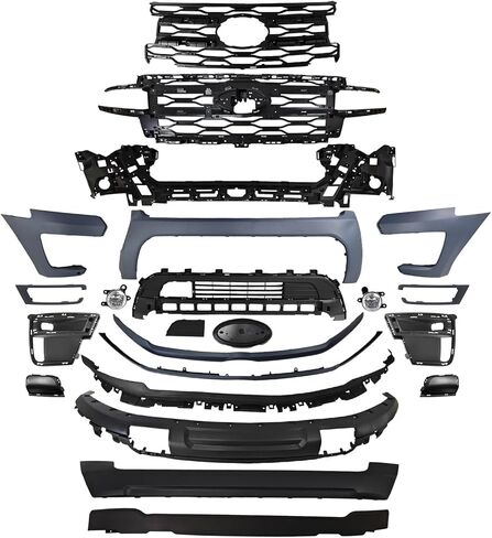 MGWILL Complete Front Bumper Cover Kit Compatible with 2022 2023 2024 Ford Expedition XLT 3.5L W/Upper Grille Lower Grill & Fog Lights in Kuwait