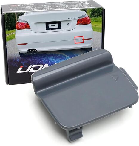 iJDMTOY Unpainted/Primed Rear Bumper Tow Hook Cap Cover Replacement Compatible With BMW 2008-2010 LCI/Facelift E60/E61 528i 535i 550i Standard Bumper in Kuwait