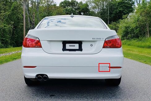 iJDMTOY Unpainted/Primed Rear Bumper Tow Hook Cap Cover Replacement Compatible With BMW 2008-2010 LCI/Facelift E60/E61 528i 535i 550i Standard Bumper in Kuwait