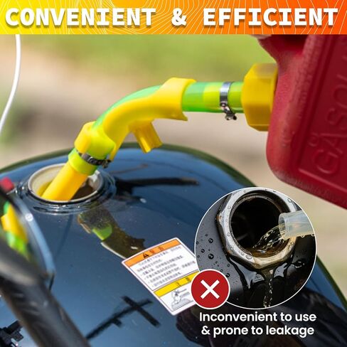 4-Pack Complete Fuel Can Accessory Kit – 10.8" Gas Can Spout Replacement with Hose Bender & Yellow Gas Cap for Midwest/Scepter 1/2/5/10 Gallon Jugs (Fits 1.75"-1.8" Threads) in Kuwait