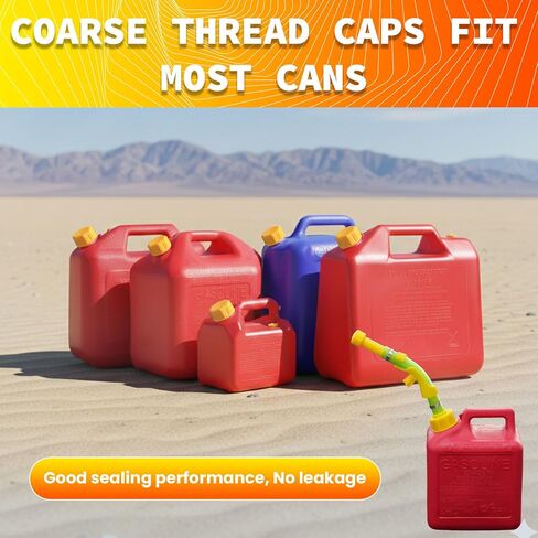 4-Pack Complete Fuel Can Accessory Kit – 10.8" Gas Can Spout Replacement with Hose Bender & Yellow Gas Cap for Midwest/Scepter 1/2/5/10 Gallon Jugs (Fits 1.75"-1.8" Threads) in Kuwait