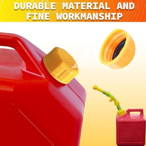 4-Pack Complete Fuel Can Accessory Kit – 10.8" Gas Can Spout Replacement with Hose Bender & Yellow Gas Cap for Midwest/Scepter 1/2/5/10 Gallon Jugs (Fits 1.75"-1.8" Threads) in Kuwait