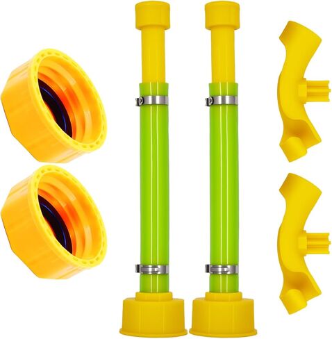 4-Pack Complete Fuel Can Accessory Kit – 10.8" Gas Can Spout Replacement with Hose Bender & Yellow Gas Cap for Midwest/Scepter 1/2/5/10 Gallon Jugs (Fits 1.75"-1.8" Threads) in Saudi Arabia
