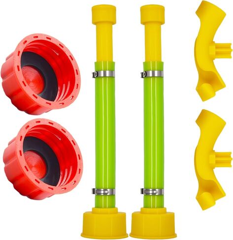 4-Pack Complete Fuel Can Accessory Kit – 10.8" Gas Can Spout Replacement with Hose Bender & Yellow Gas Cap for Midwest/Scepter 1/2/5/10 Gallon Jugs (Fits 1.75"-1.8" Threads) in Kuwait