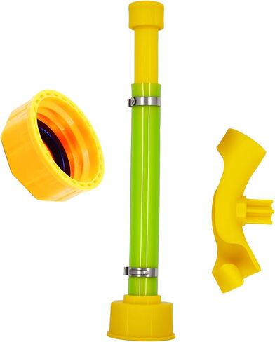 4-Pack Complete Fuel Can Accessory Kit – 10.8" Gas Can Spout Replacement with Hose Bender & Yellow Gas Cap for Midwest/Scepter 1/2/5/10 Gallon Jugs (Fits 1.75"-1.8" Threads) in Kuwait