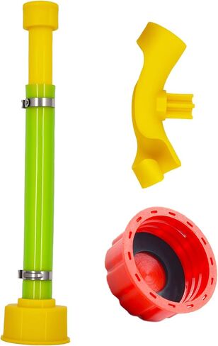 4-Pack Complete Fuel Can Accessory Kit – 10.8" Gas Can Spout Replacement with Hose Bender & Yellow Gas Cap for Midwest/Scepter 1/2/5/10 Gallon Jugs (Fits 1.75"-1.8" Threads) in Kuwait