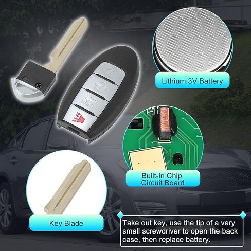 X AUTOHAUX CWTWB1U787 433Mhz Replacement Keyless Entry Remote Smart Key Fob for Infiniti Q70 14-19 for Infiniti M37 11-12 285E31LL0D 46 Chip 4Buttons 2Pcs in Kuwait