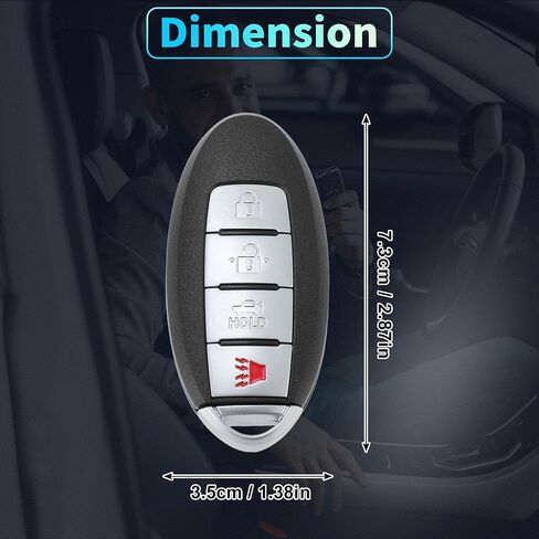 X AUTOHAUX CWTWB1U787 433Mhz Replacement Keyless Entry Remote Smart Key Fob for Infiniti Q70 14-19 for Infiniti M37 11-12 285E31LL0D 46 Chip 4Buttons 2Pcs in Kuwait