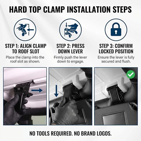Hard Top Latch Clamp for Unlimited 2007-2018, Matte Black, Heavy-Duty Steel Core with Composite Plastic in Saudi Arabia