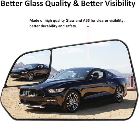 Driver Side Mirror Replacement for Ford Mustang 2015 2016 2017 2018 2019 2020 - Left Side Mirror Glass, Rear View Mirrors Glass in Kuwait