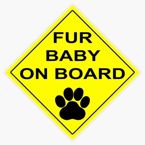 MAGNET Fur Baby On Board Vinyl Waterproof Magnetic Sticker Vinyl Waterproof Magnet Decal Car 5" in Kuwait