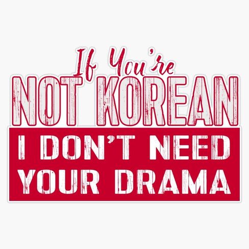 If You'Re Not Korean I Don'T Need Your Drama Kdrama Sticker Vinyl Decal Wall Laptop Window Car Bumper Sticker 5" in Kuwait