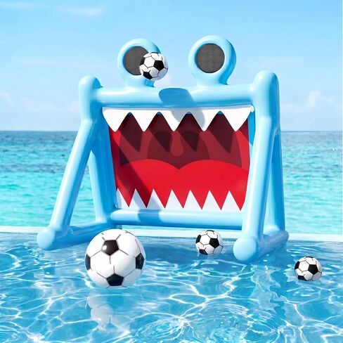Funscape Kids Soccer Pool Toy, Inflatable Soccer Goal w/Balls, 2-in-1 Kick & Toss Water Pool Game, Outdoor Sport Backyard Game, Summer Beach Yard Party Gift for 3 4 5 6 7 8 Year Old Toddler Boy Girl in Saudi Arabia