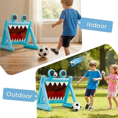 Funscape Kids Soccer Pool Toy, Inflatable Soccer Goal w/Balls, 2-in-1 Kick & Toss Water Pool Game, Outdoor Sport Backyard Game, Summer Beach Yard Party Gift for 3 4 5 6 7 8 Year Old Toddler Boy Girl in Saudi Arabia
