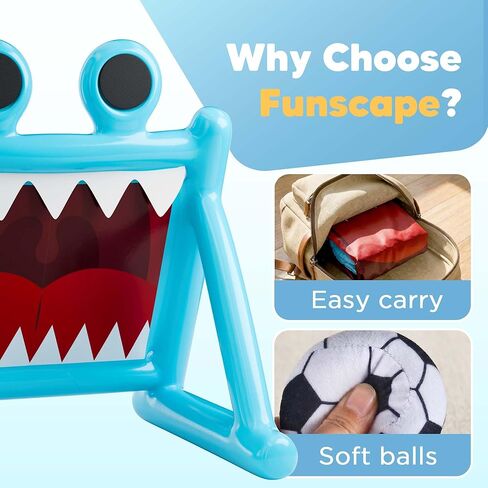 Funscape Kids Soccer Pool Toy, Inflatable Soccer Goal w/Balls, 2-in-1 Kick & Toss Water Pool Game, Outdoor Sport Backyard Game, Summer Beach Yard Party Gift for 3 4 5 6 7 8 Year Old Toddler Boy Girl in Saudi Arabia