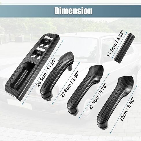 X AUTOHAUX 1 Set Interior Left Right Window Switch Panel Bezel for VW Jetta MK4 1999-2004 for VW Golf MK4 1999-2004 Door Handle Trim Set in Kuwait