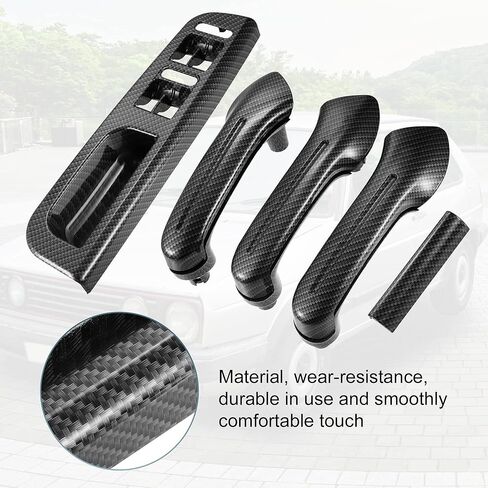 X AUTOHAUX 1 Set Interior Left Right Window Switch Panel Bezel for VW Jetta MK4 1999-2004 for VW Golf MK4 1999-2004 Door Handle Trim Set in Kuwait