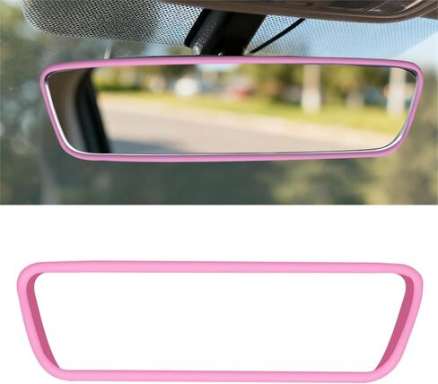 Car Rear View Mirror Protector Frame, Rearview Mirror Covers, Silicone Protector Frames of Screen and Rear View Mirrors, Car Accessories Mirrors Edge Protective Cover for Model 3 Y (Purple) in Saudi Arabia