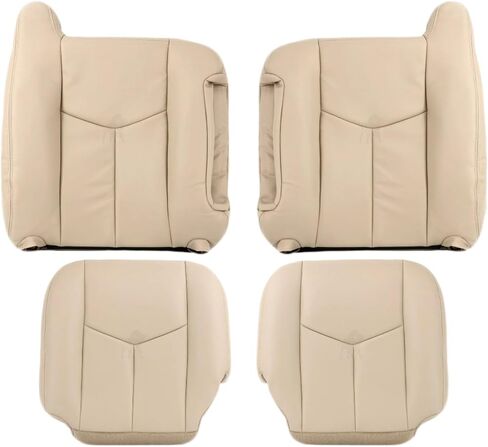 Auto Seat Replacement 2003 2004 2005 2006 Chevy Suburban Tahoe Replacement Genuine Leather Seat Cover (Driver Bottom, Light Tan (Shale Tan)) in Saudi Arabia