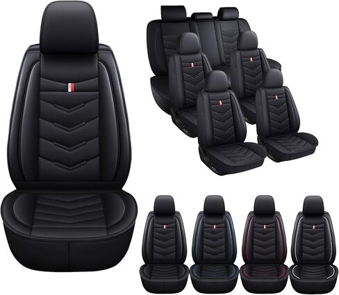 7 Seats Car Seat Covers for Lincoln Aviator 2021-2026, Premium Nappa Leather, Waterproof Durable Car Seat Cover, Anti-Slip & Wear-Resistant Car Seat Cover Full Set (Standard, Black) in Kuwait