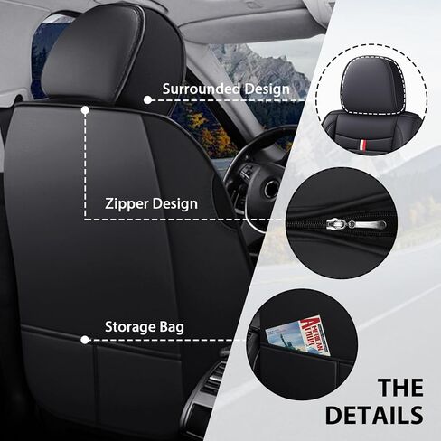 7 Seats Car Seat Covers for Lincoln Aviator 2021-2026, Premium Nappa Leather, Waterproof Durable Car Seat Cover, Anti-Slip & Wear-Resistant Car Seat Cover Full Set (Standard, Black) in Kuwait