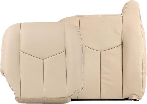 Auto Seat Replacement 2003 2004 2005 2006 Chevy Suburban Tahoe Replacement Genuine Leather Seat Cover (Driver Bottom, Light Tan (Shale Tan)) in Saudi Arabia