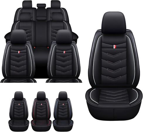 7 Seats Car Seat Covers for Lincoln Aviator 2021-2026, Premium Nappa Leather, Waterproof Durable Car Seat Cover, Anti-Slip & Wear-Resistant Car Seat Cover Full Set (Standard, Black) in Kuwait