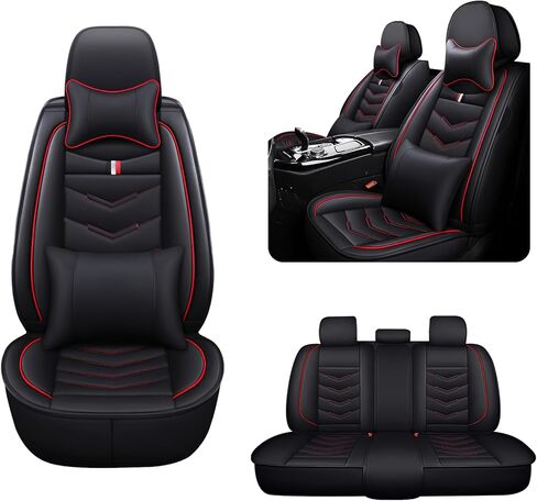7 Seats Car Seat Covers for Lincoln Aviator 2021-2026, Premium Nappa Leather, Waterproof Durable Car Seat Cover, Anti-Slip & Wear-Resistant Car Seat Cover Full Set (Standard, Black) in Kuwait